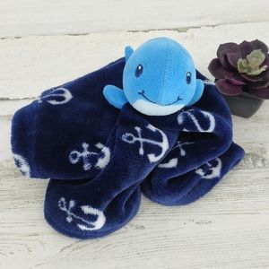 HB Blue Whale Fleece Lovey Sailor Security Baby Blanket